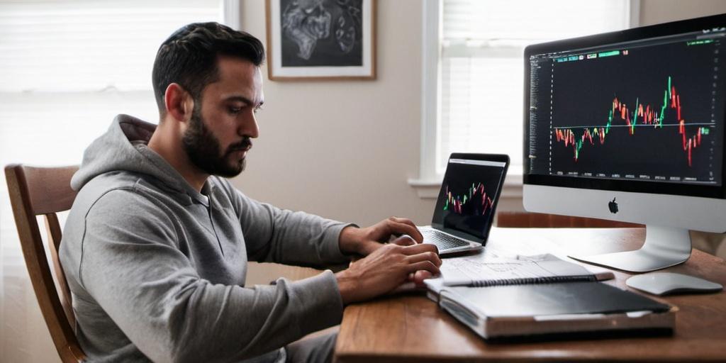 day trading on laptop and desktop